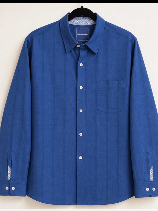 Tommy Bahama Other - EUC Tommy Bahama Navy Blue Textured Button-Front Shirt